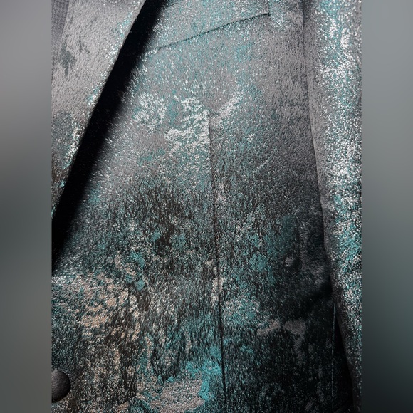 Egara Men’s Galaxy Dinner Jacket Blazer Sz 38R Slim Fit Teal Black Silver NWT - Picture 4 of 12